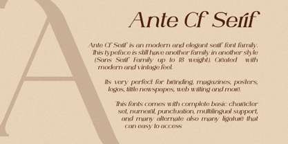 Ante Cf Serif Font Poster 2