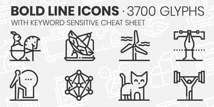 Bold Line Icons Font Fuente Póster 1