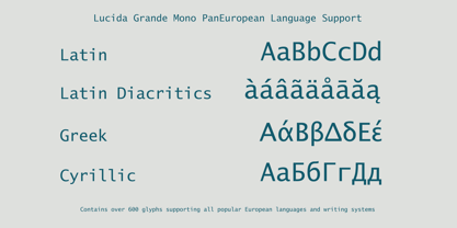 Lucida Grande Mono Font Poster 3