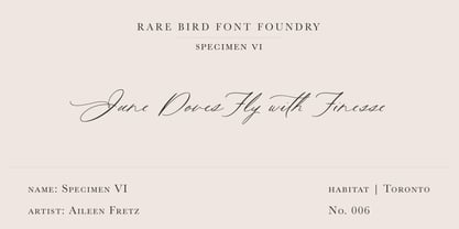 Rare Bird Specimen VI Font Poster 1