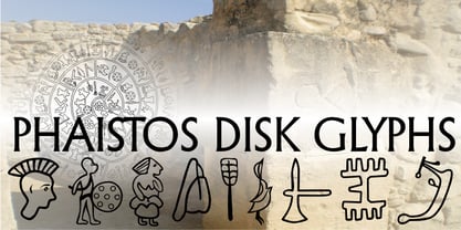 Phaistos Disk Glyphs Fuente Póster 1