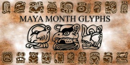 Mois Maya Glyphs Police  Poster 1