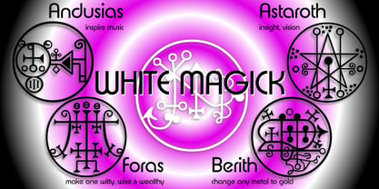 White Magick Symbols Font Poster 2