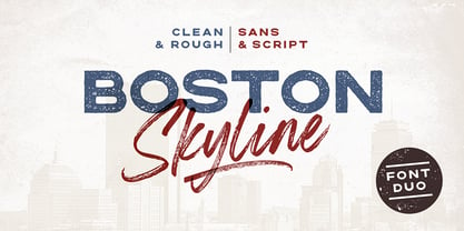 Boston Skyline Font Poster 1