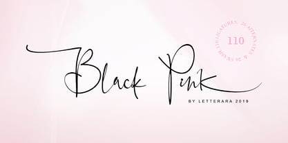 Black Pink Signature Font Poster 1