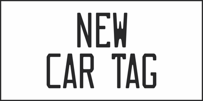 New Car Tag JNL Font Poster 2