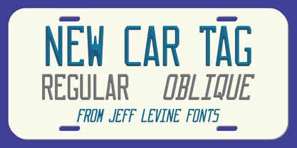 New Car Tag JNL Font Poster 1