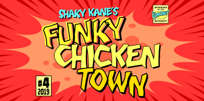 Funky Chicken Town Fuente Póster 2