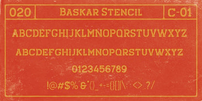Baskar Stencil Font Poster 4