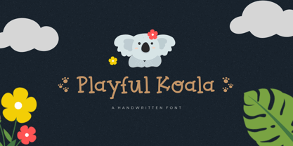 Playful Koala Fuente Póster 1