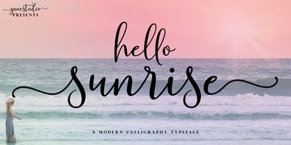 Hello Sunrise Script Font Poster 1