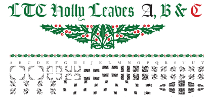 LTC Holly Leaves Font Poster 1