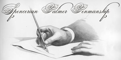 Spencerian Palmer Penmanship Fuente Póster 1