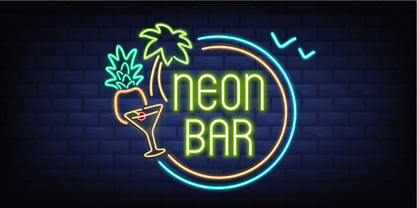 Neon Bar Fuente Póster 5