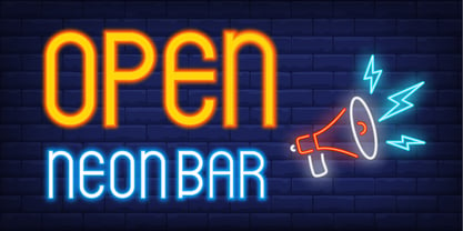 Neon Bar Font Poster 2