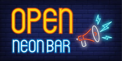 Neon Bar Fuente Póster 2