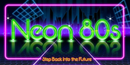 Neon 80s Fuente Póster 2