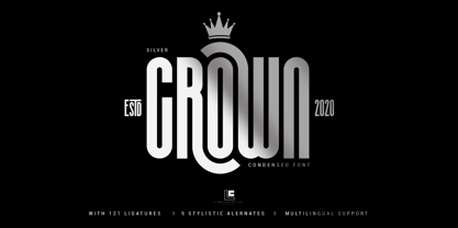 Silver Crown Font Poster 1