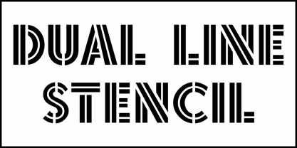 Dual Line Stencil JNL Font Poster 2