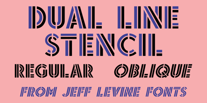 Dual Line Stencil JNL Font Poster 1