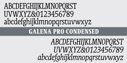 Galena Pro Condensed Fuente Póster 1