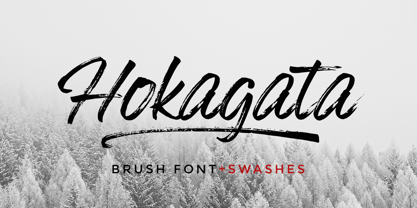 Hokagata Brush Fuente Póster 1