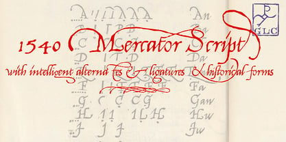 1540 Mercator Script Fuente Póster 1