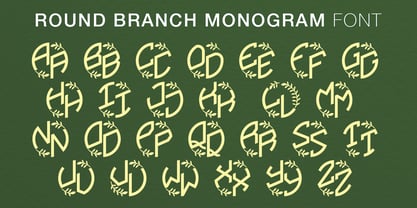 Round Branch Monogram Font Poster 2