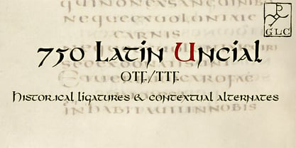 750 Latin Uncial fuente Póster 1