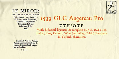 1533 GLC Augereau Pro Font Poster 1