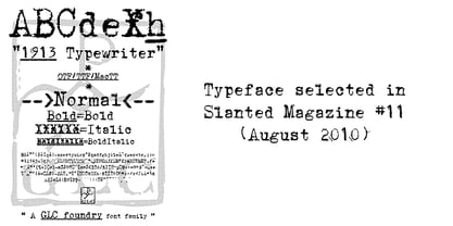 1913 Typewriter Font Poster 3