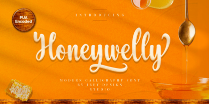 Honeywelly Modern Calligraphy Fuente Póster 1