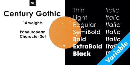 Century Gothic Paneuropean Variable Font Poster 4