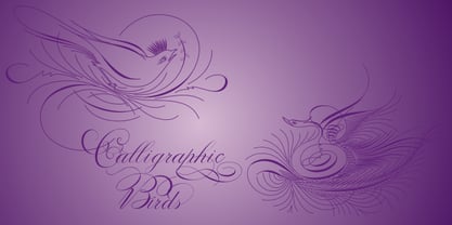 Calligraphic Birds Font Poster 7