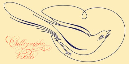 Calligraphic Birds Font Poster 10