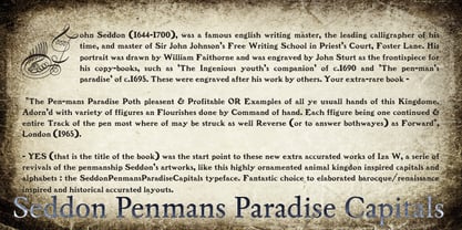 Seddon Penmans Paradise Capitals Font Poster 1