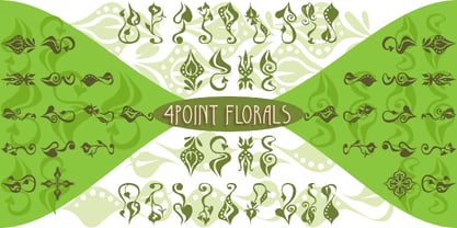 4 Point Florals Font Poster 2