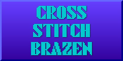 Cross Stitch Brazen Font Poster 1