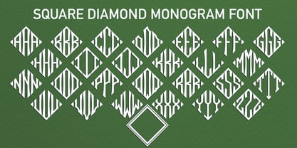 Monogramme carré en forme de diamant Police Poster 2