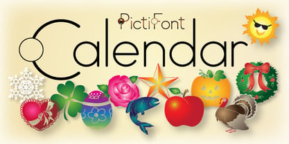 PictiFont Symbols - Calendar Fuente Póster 1