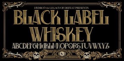 H74 Black Label Whiskey Font Poster 1
