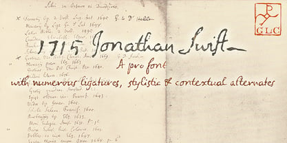 1715 Jonathan Swift Font Poster 1