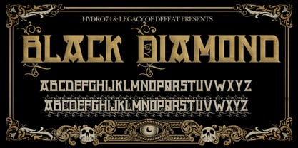 H74 Black Diamond Font Poster 1