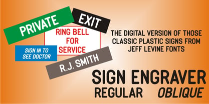 Sign Engraver JNL Font Poster 1