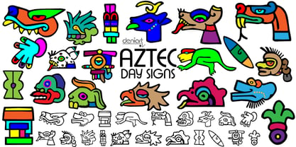 Aztec Day Signs Font Poster 2