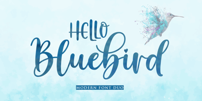 Hello Bluebird Font Duo Font Poster 1