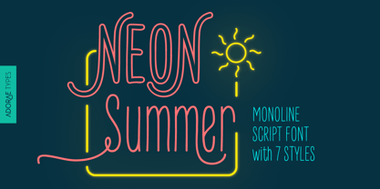 Neon Summer Font Poster 1