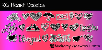 KG Heart Doodles Font Poster 1