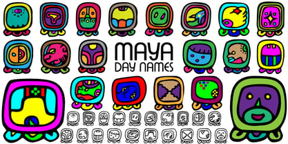 Maya Month Glyphs Fuente Póster 2