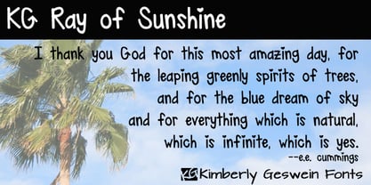 KG Ray Of Sunshine Font Poster 1